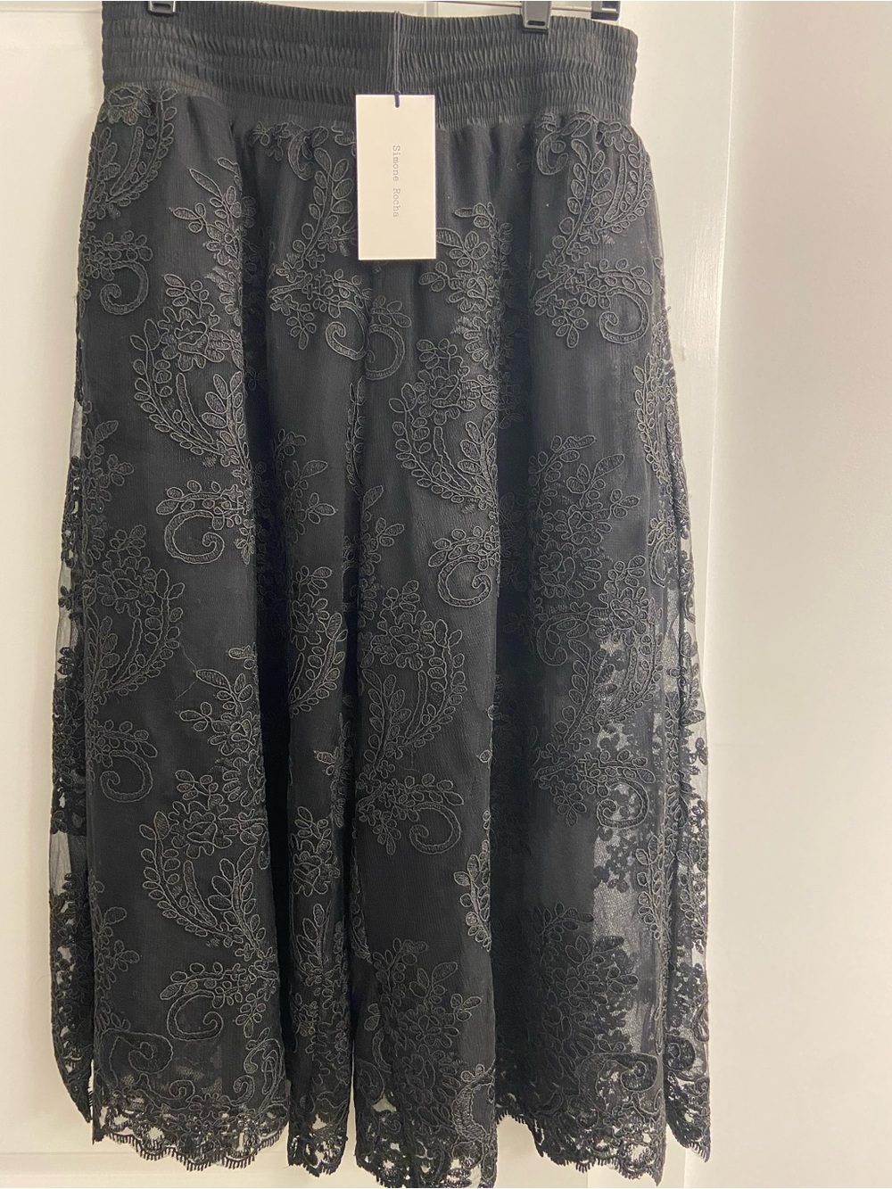 Simone Rocha mid length lace pant with elastic waist